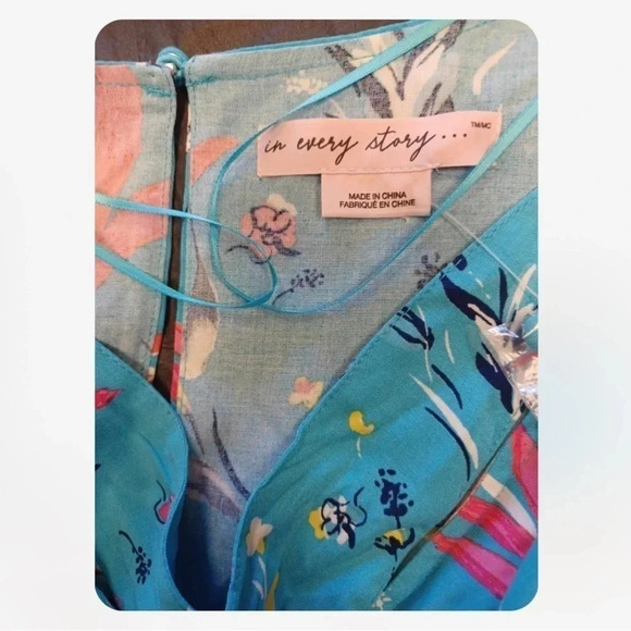 Pennington’s In Every Story Blue Floral  Birds Dress Size 1X - Picture 7 of 10
